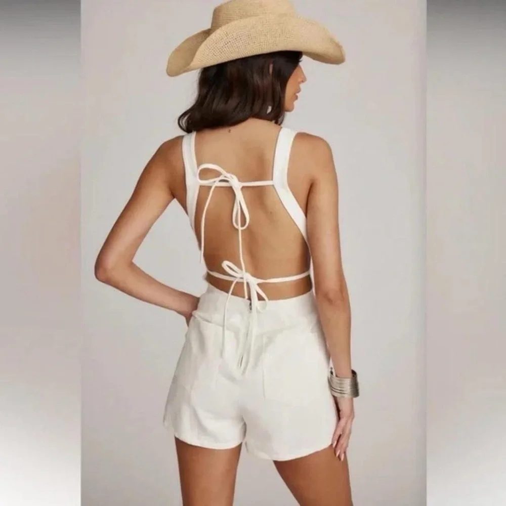 Denim Romper - Picture 2 of 4